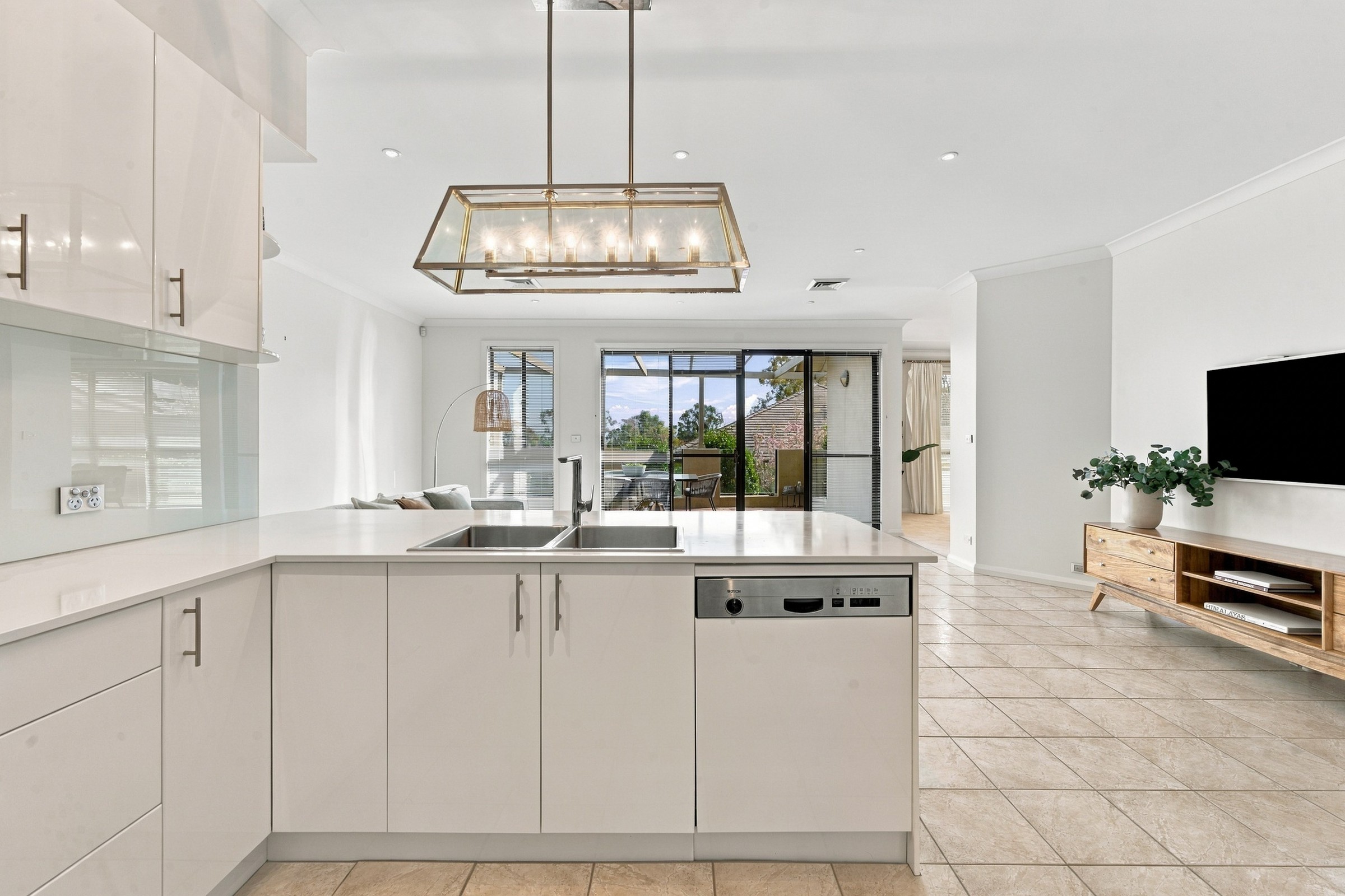 Kitchen overlooking the family room