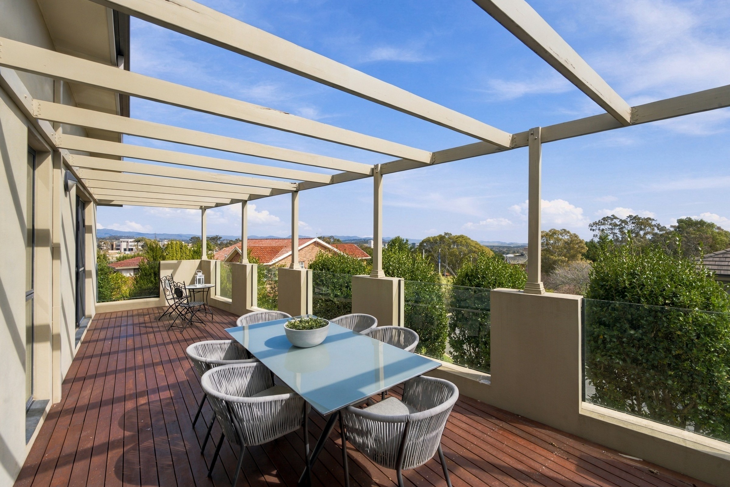 Sunny entertaining deck
