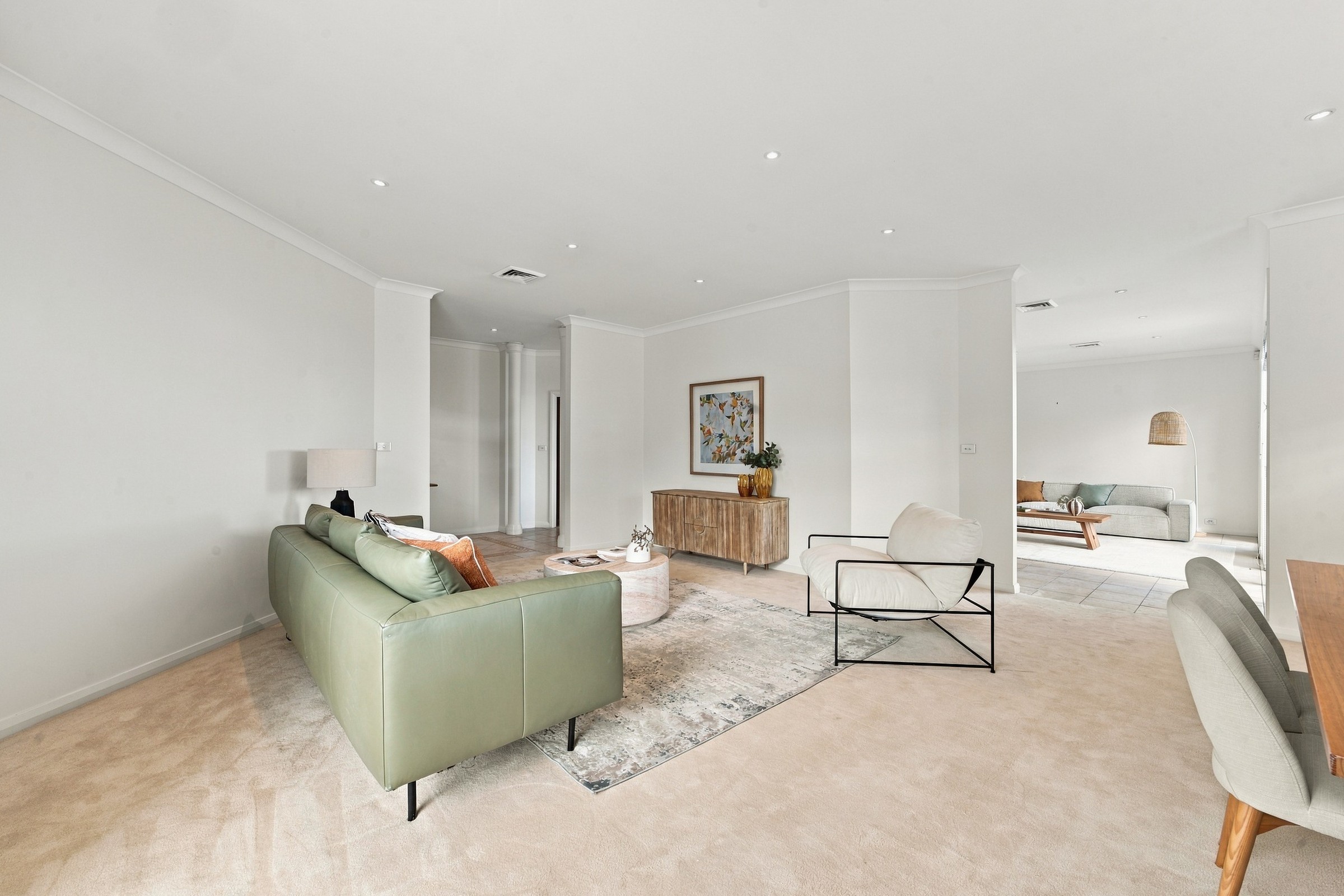 Lounge and dining spaces
